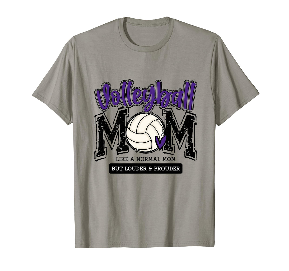 Volleyball Mom Purple Game Day T-Shirt - Casual Everyday Wear for Adults