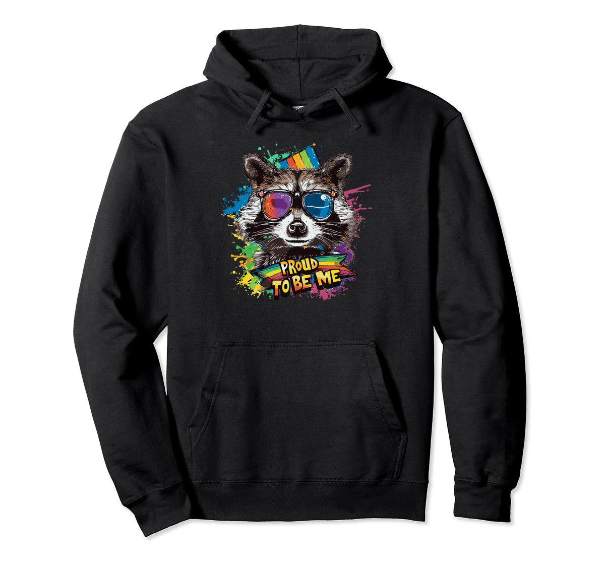 Funny Raccoon Love Sunglasses Summer Hoodie - Minimalist Print for Adults