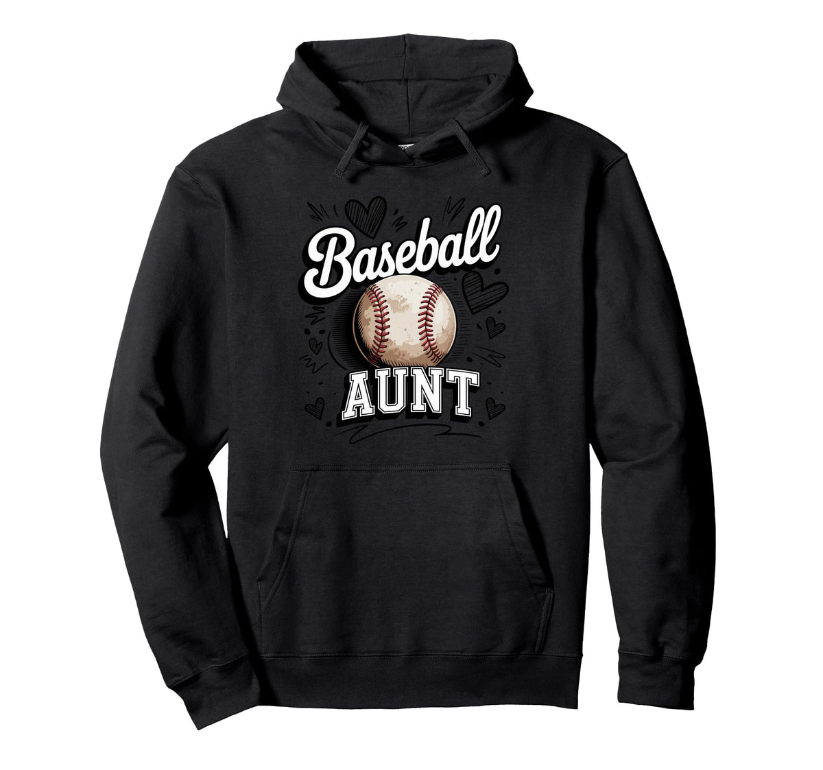 Baseball Aunt Heart Baseball Lover Fan Hoodie - Novelty Apparel Men Women