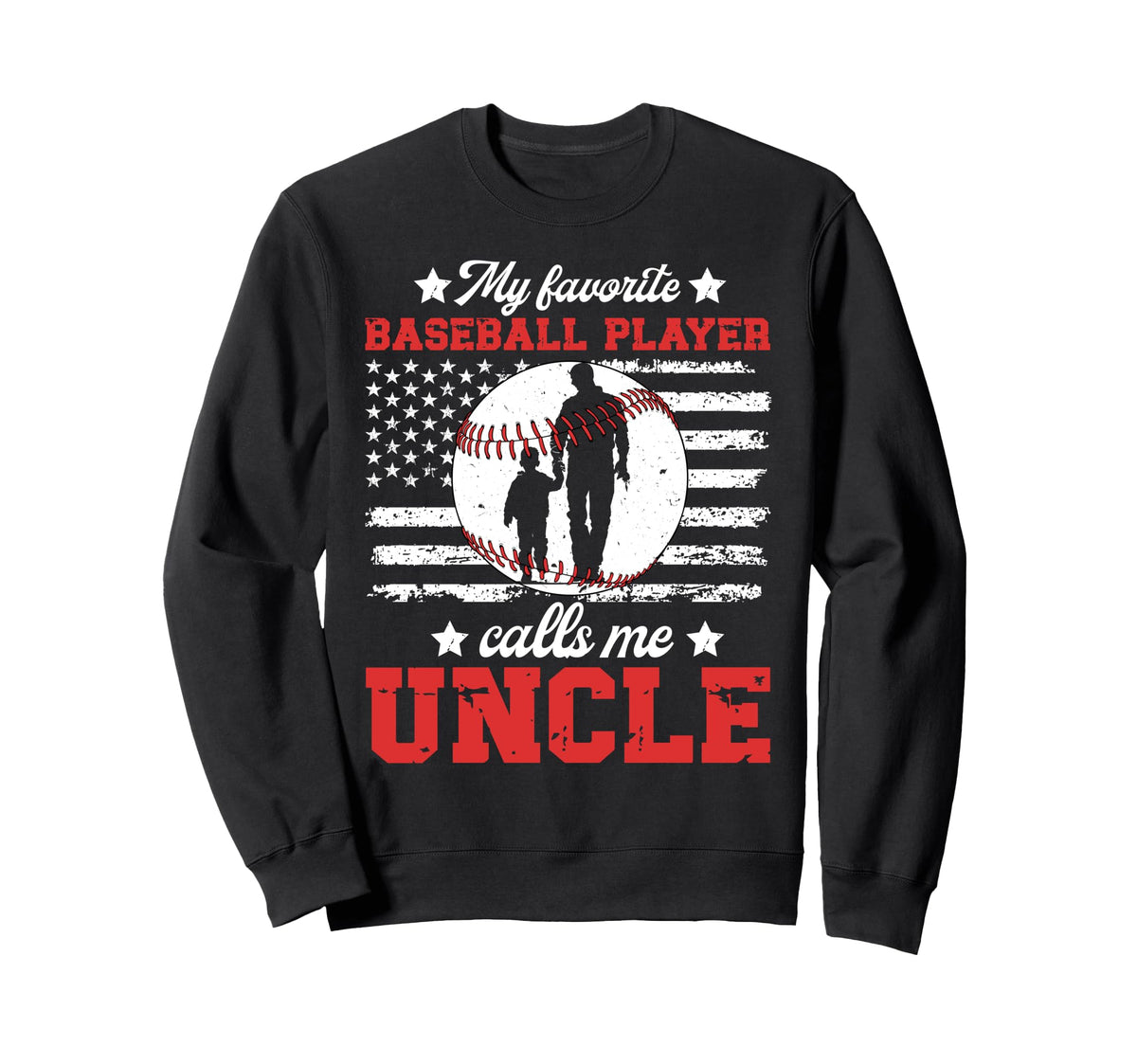 Proud Baseball Uncle Baseball Player Sweatshirt - Novelty Apparel Unisex