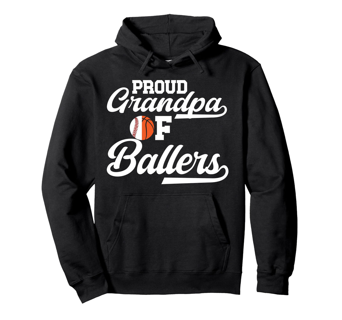 Proud Grandpa Ballers Baseball Hoodie - Novelty Apparel Men Women