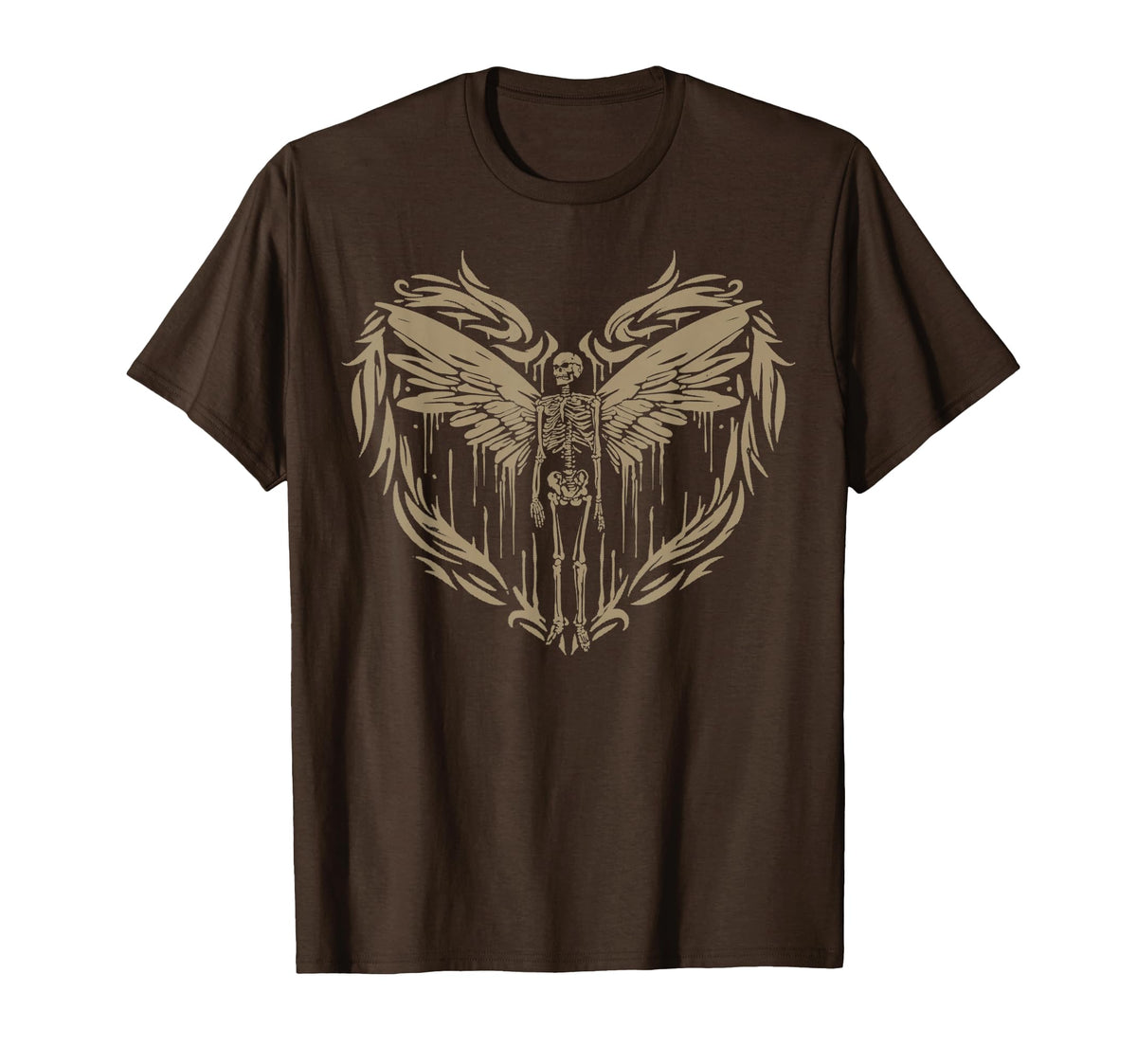 Aesthetic Fairy Wings Skeleton T-Shirt - Casual Everyday Wear for Adults