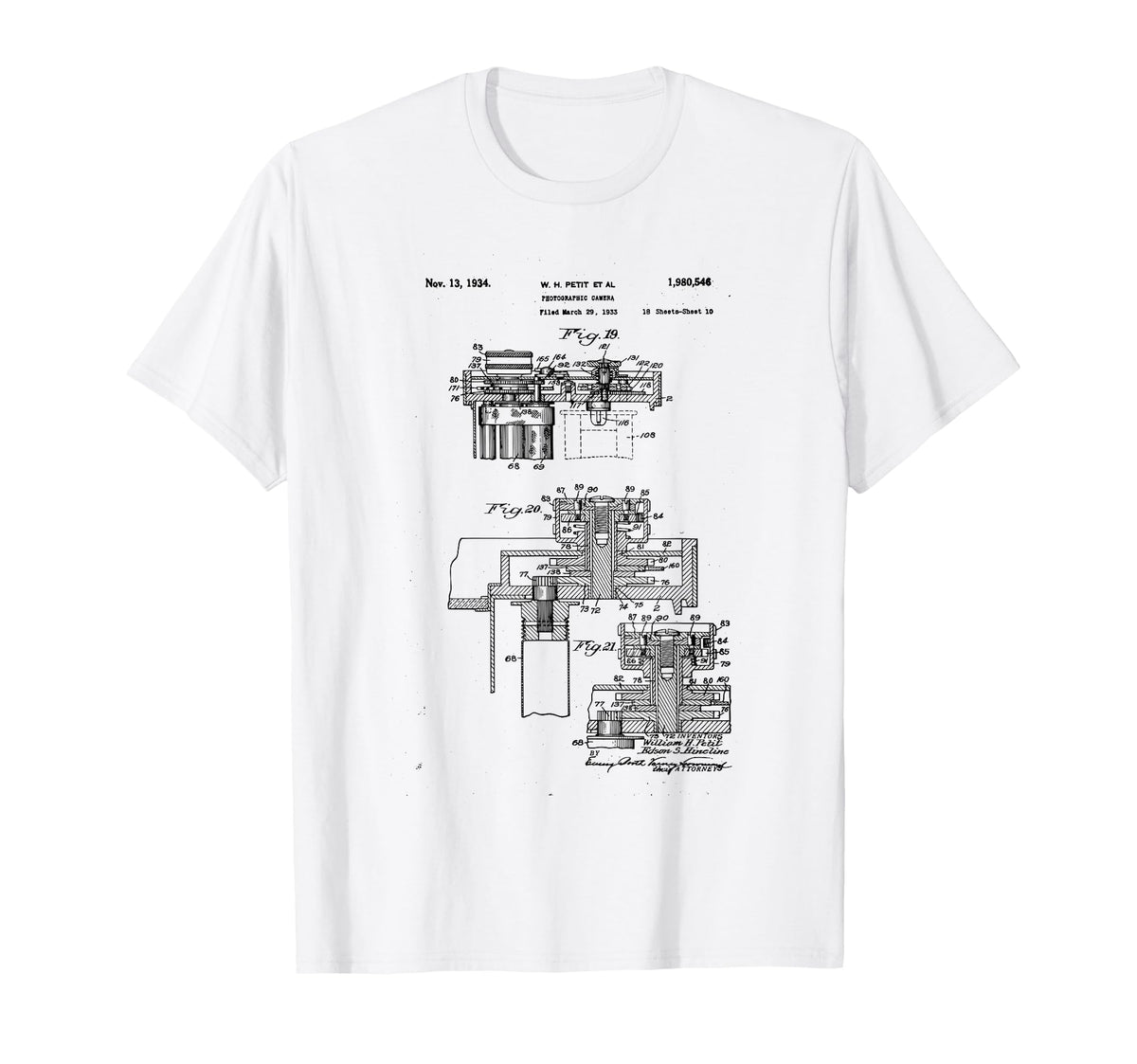 Camera Photographic Patent 1934 Drawing T-Shirt - Streetwear Style Unisex