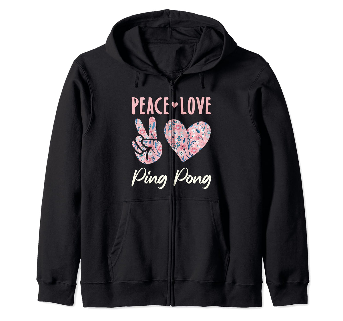 Peace Love Ping Pong Player Gifts Hoodie - Casual Everyday Wear Men Women