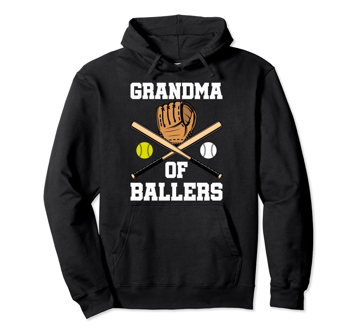 Grandma Softball Grandma Baseball Game Hoodie - Unique Graphic Unisex