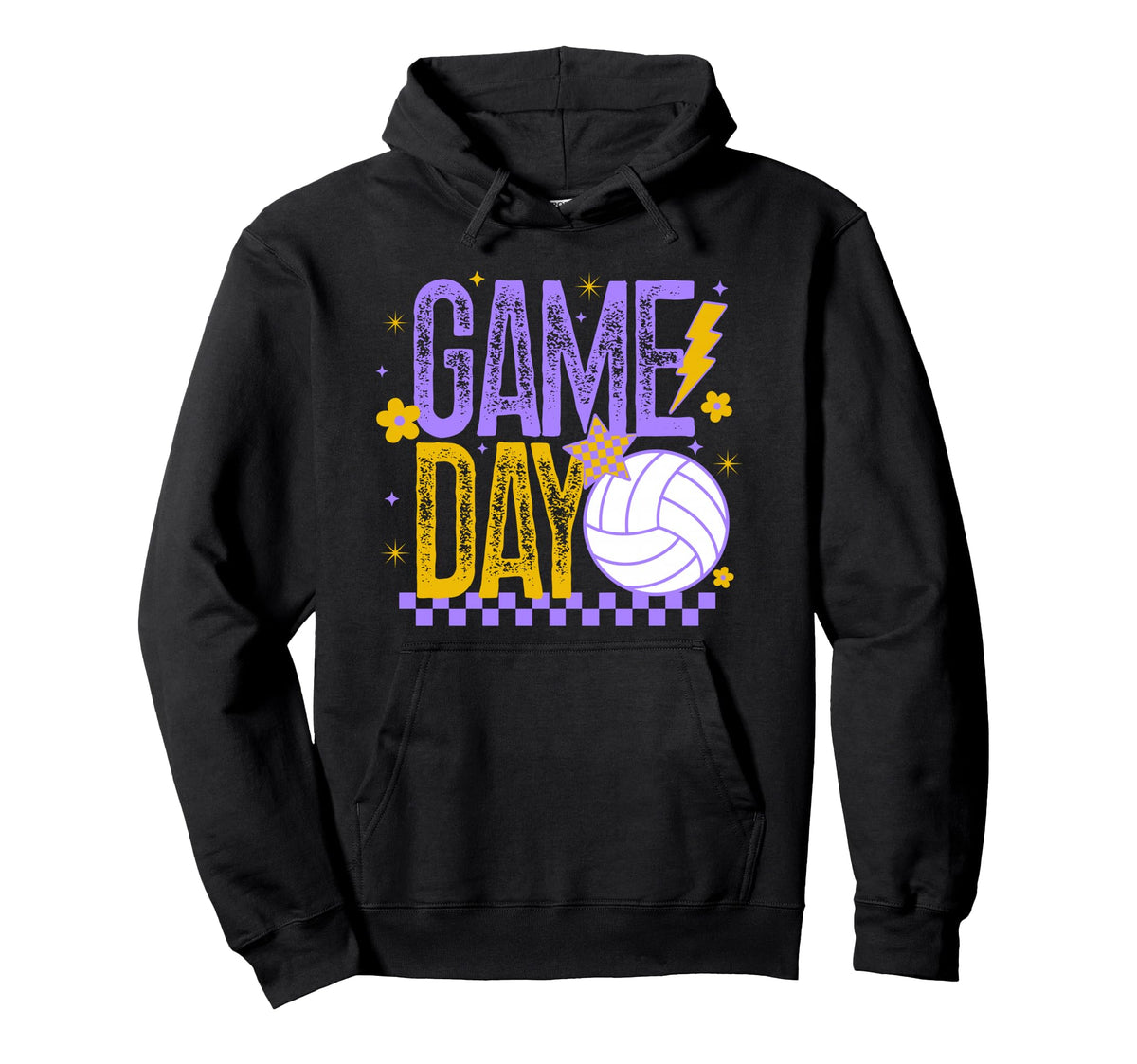 Volleyball Game Day Volleyball Mom Purple Hoodie - Novelty Apparel Unisex