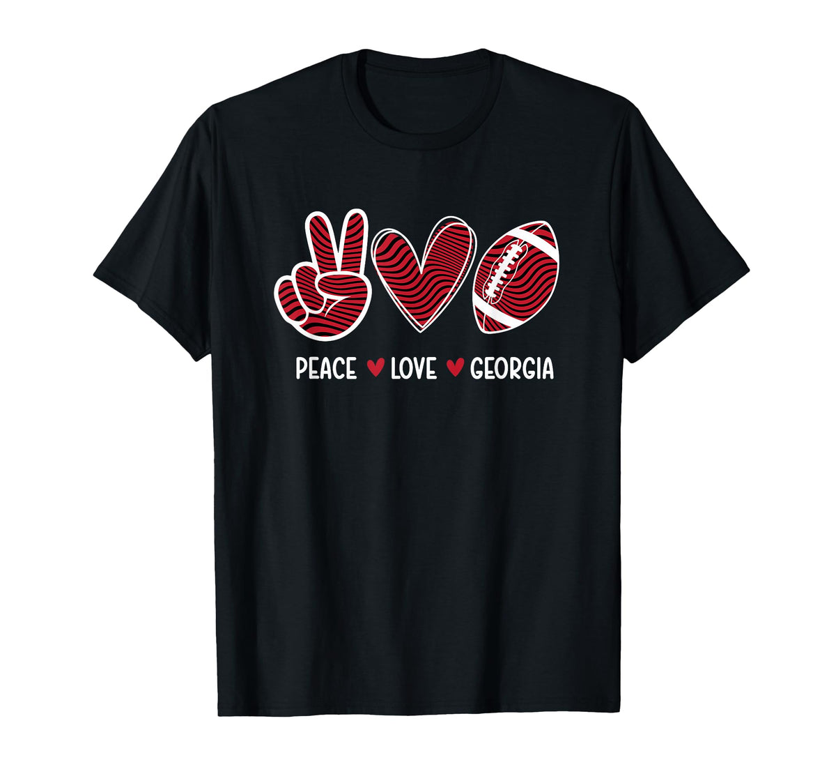 Peace Love Georgia Georgia Football T-Shirt - Custom Art Print for Adults