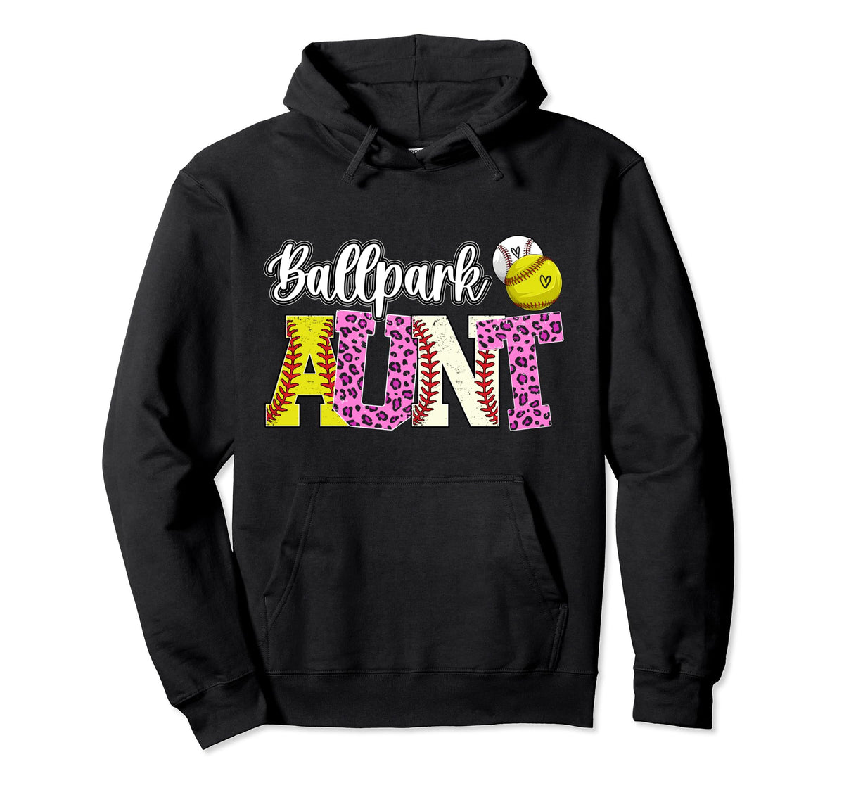 Ballpark Aunt Baseball Softball Hoodie - Casual Everyday Wear Men Women
