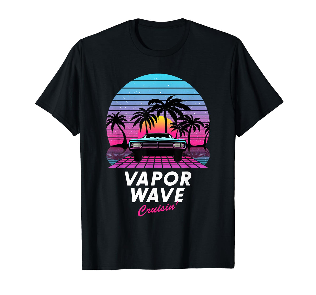 Sunset Vaporwave Cruisin Aesthetic T-Shirt - Streetwear Style for Adults