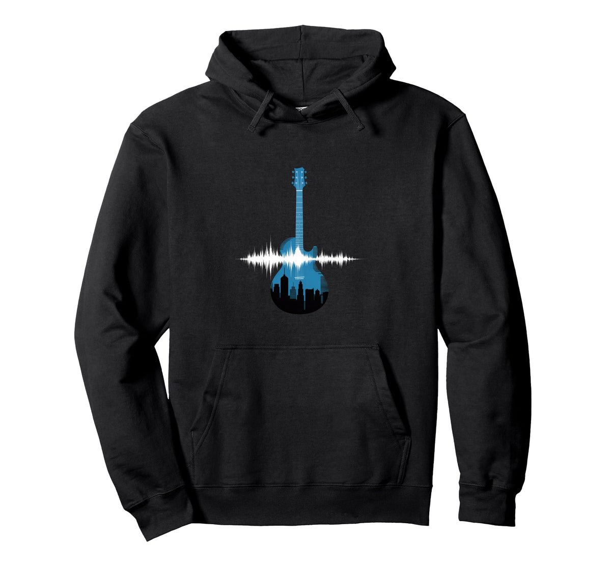 Guitar Sound Wave Musician Acoustic Hoodie - Unique Graphic for Adults