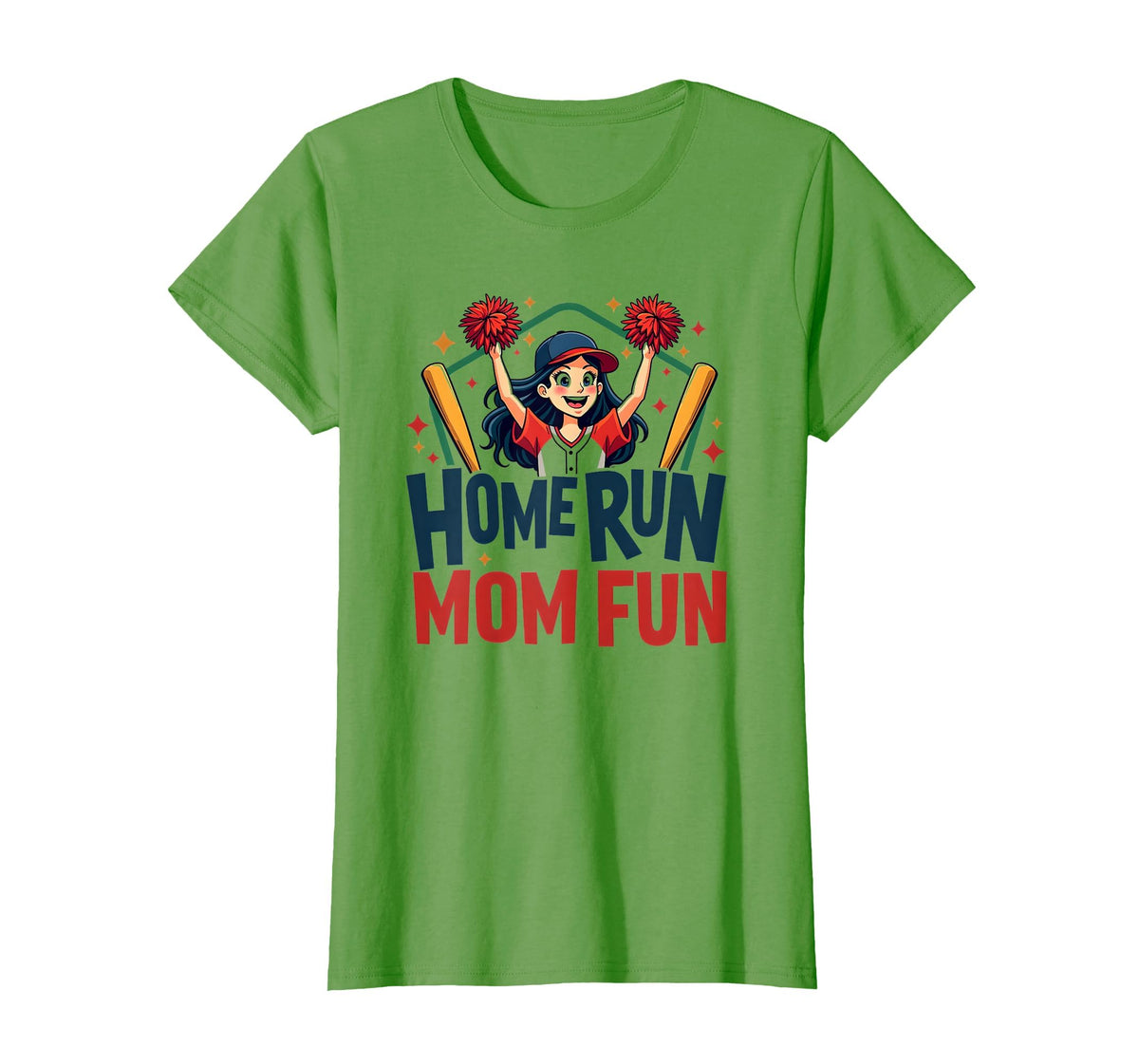 Home Run Mom Fun Baseball Parent T-Shirt - Streetwear Style Men Women