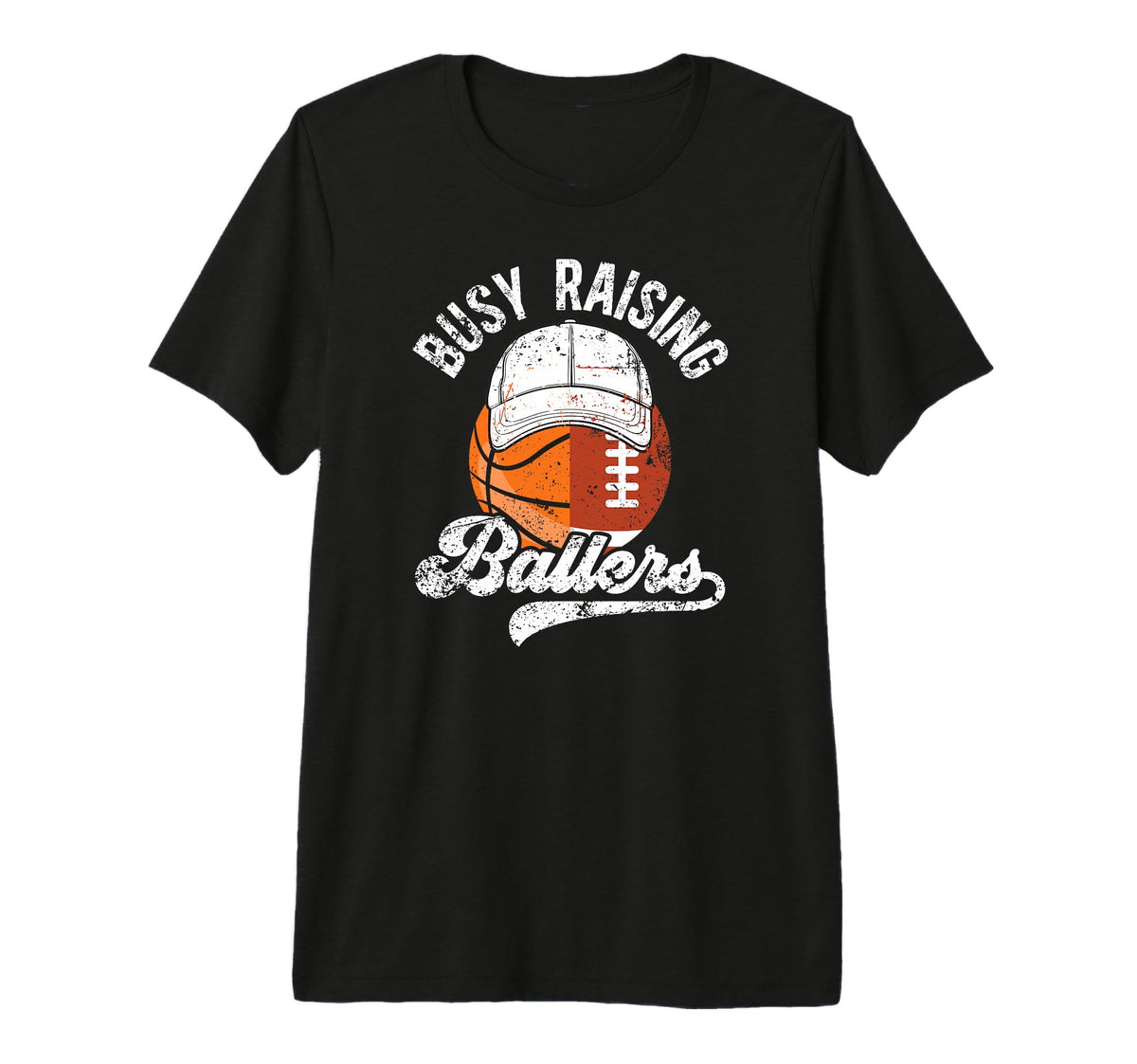 Mens Busy Raising Ballers Basketball T-Shirt - Trendy Graphic Unisex
