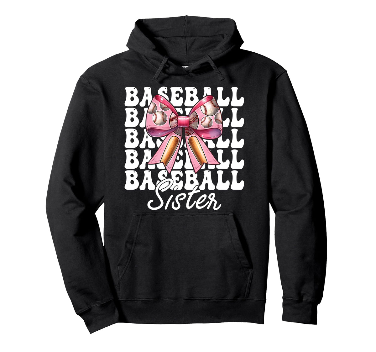Baseball Sister Baseball Coquette Hoodie - Casual Everyday Wear Men Women