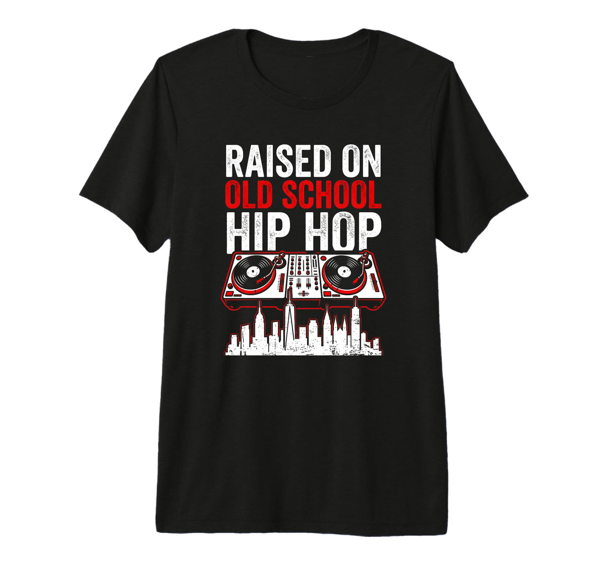 Rapper Tees Raised Old School Hip Hop T-Shirt - Aesthetic Graphic Unisex