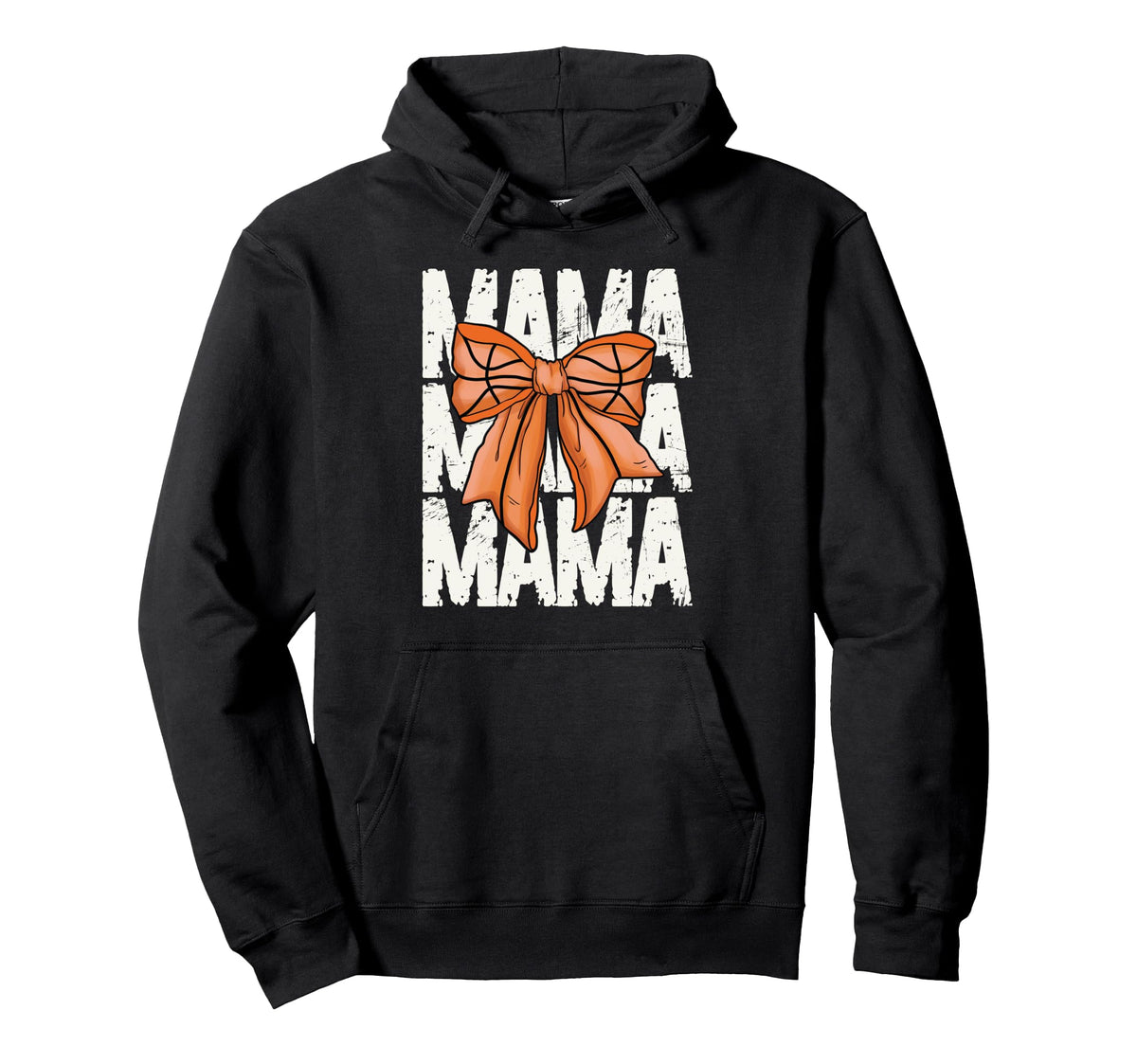 Basketball Mama Coquette Bow Sports Mom Hoodie - Trendy Graphic Unisex