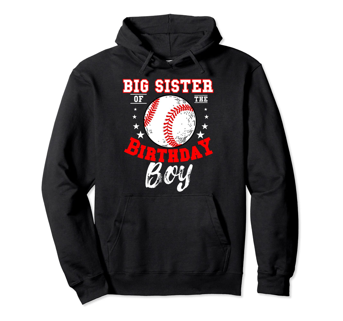Big Sister Birthday Baseball Theme Hoodie - Streetwear Style for Adults