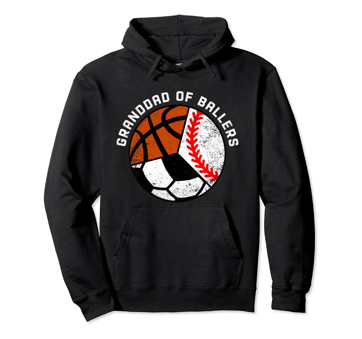 Granddad Ballers Funny Baseball Hoodie - Casual Everyday Wear for Adults