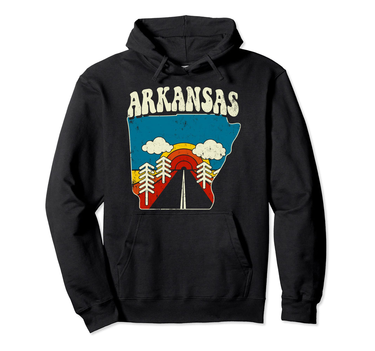 Arkansas State Rainbow Hippie 70S Hoodie - Casual Everyday Wear Men Women