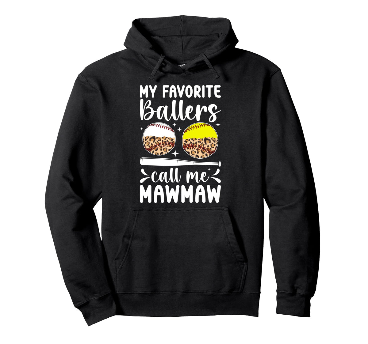 My Favorite Ballers Call Me Mawmaw Hoodie - Minimalist Print for Adults