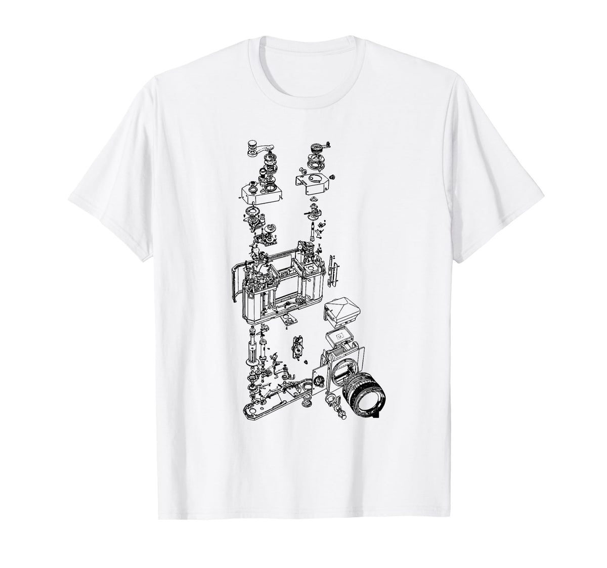Film Camera Diagram Photography T-Shirt - Minimalist Print Men Women
