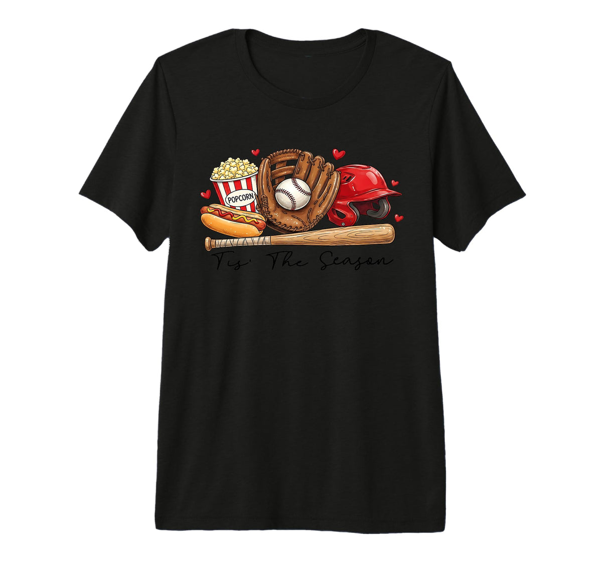 Tis Season Baseball Game Eat T-Shirt - Casual Everyday Wear for Adults