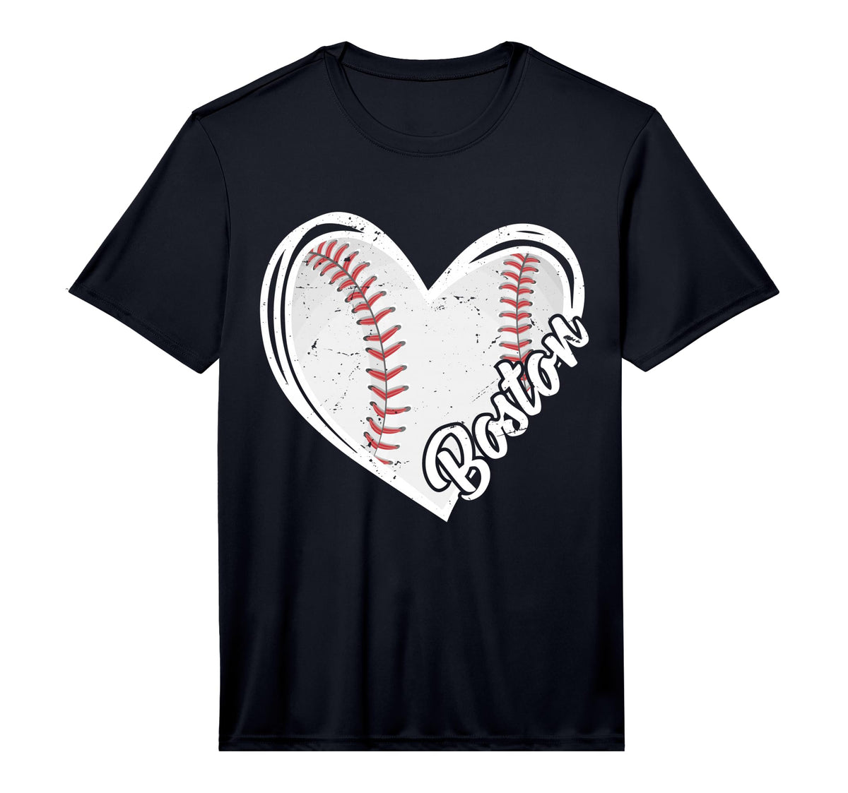 Boston Baseball Fans Baseball Heart T-Shirt - Casual Everyday Wear Unisex