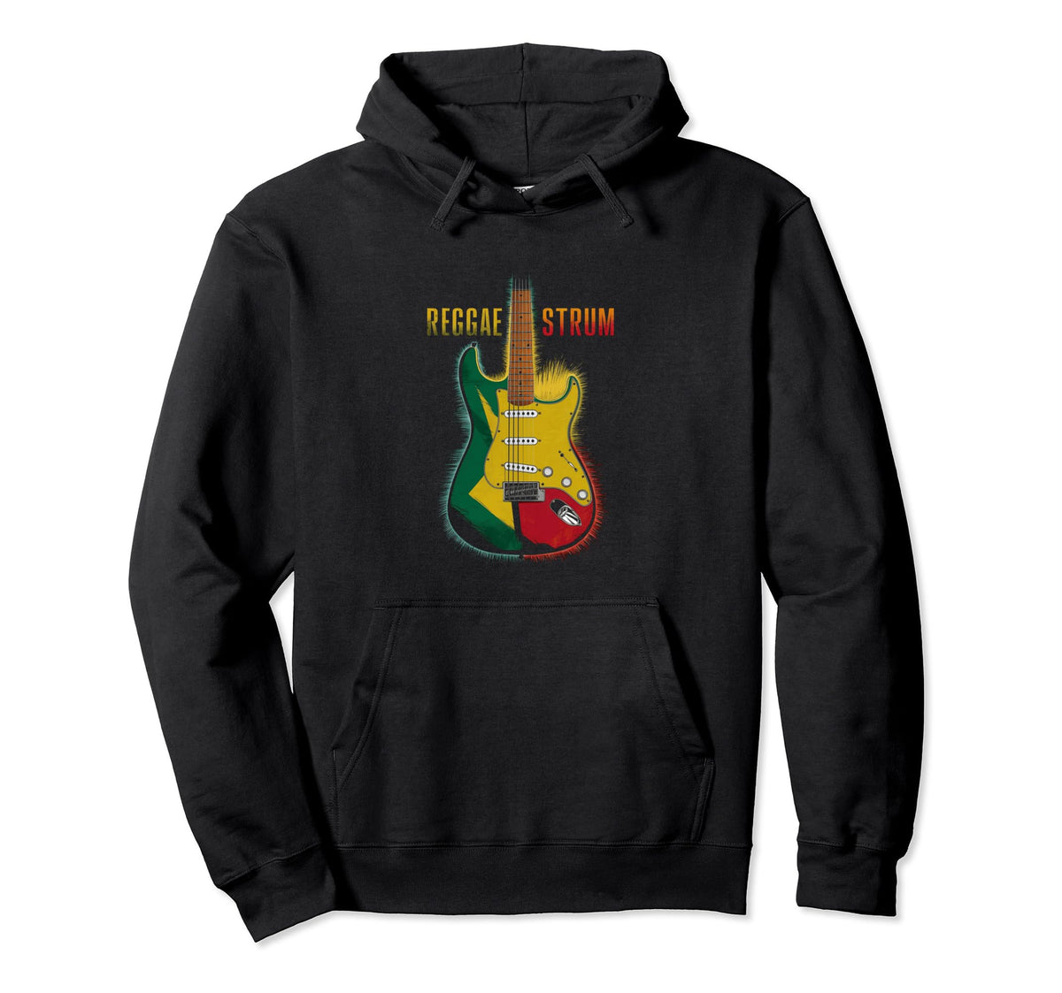 Reggae Strum Jamaica Colors Peace Love Hoodie - Custom Art Print Men Women