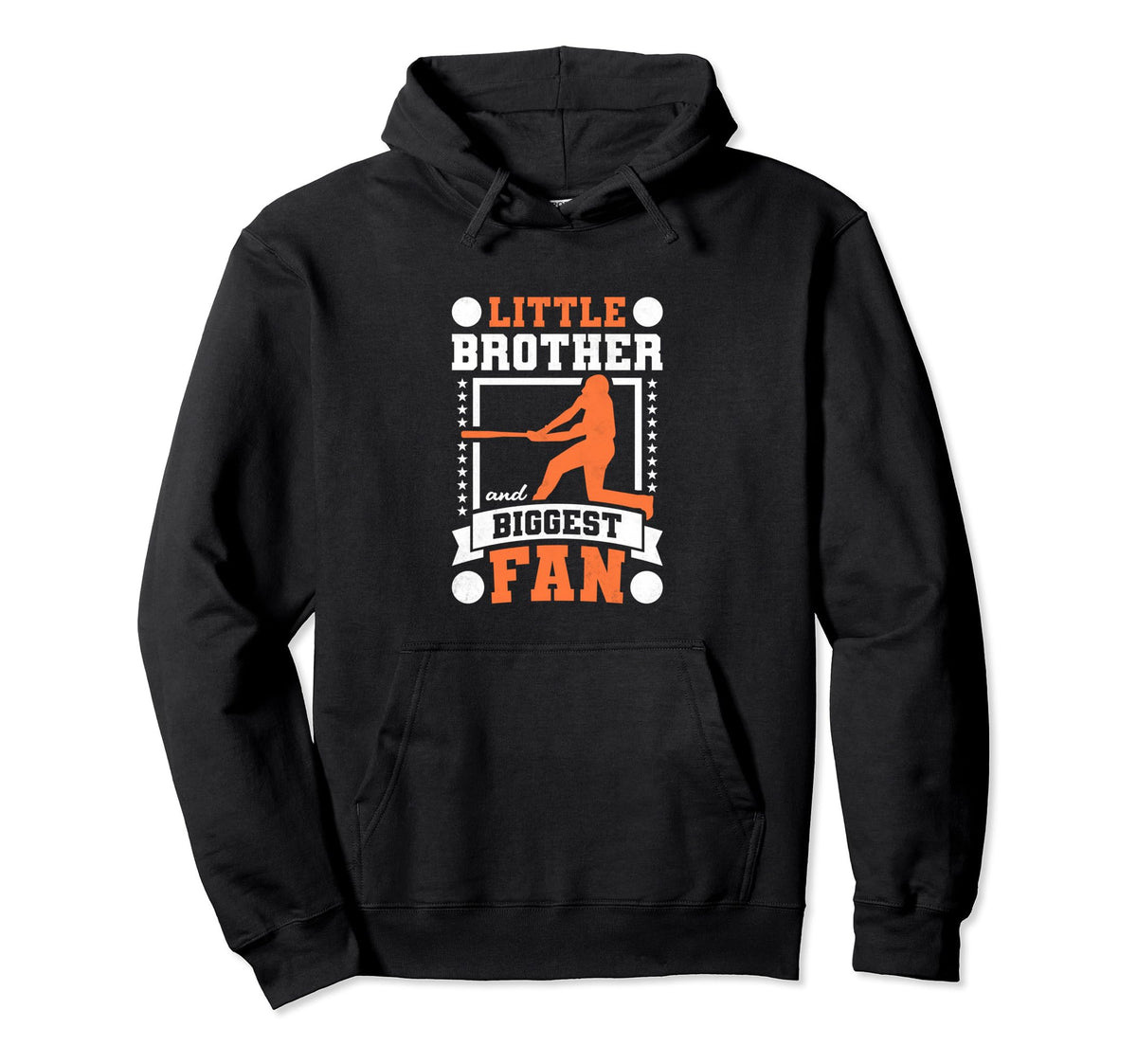 Little Brother And Biggest Fan Baseball Hoodie - Custom Art Print Men Women