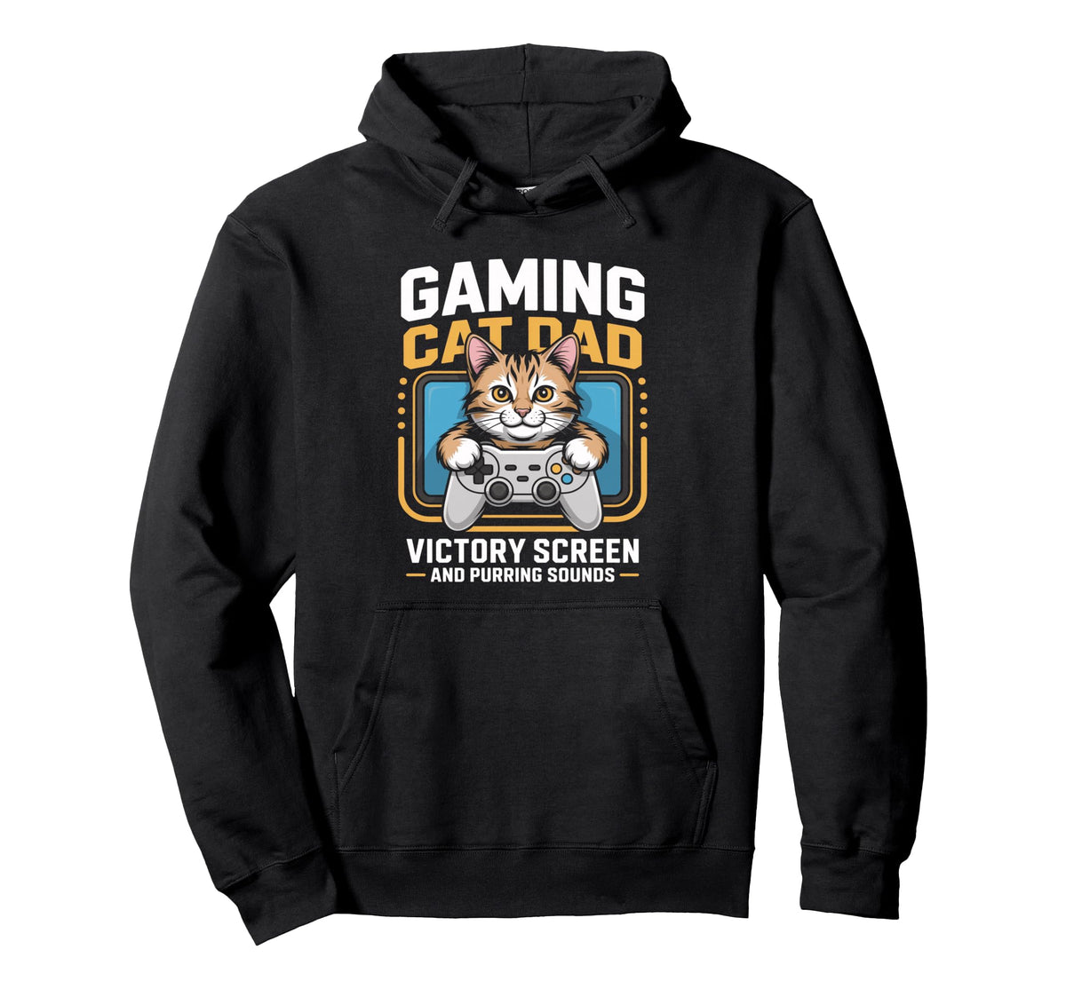 Gaming Cat Dad Victory Screen And Hoodie - Streetwear Style Men Women