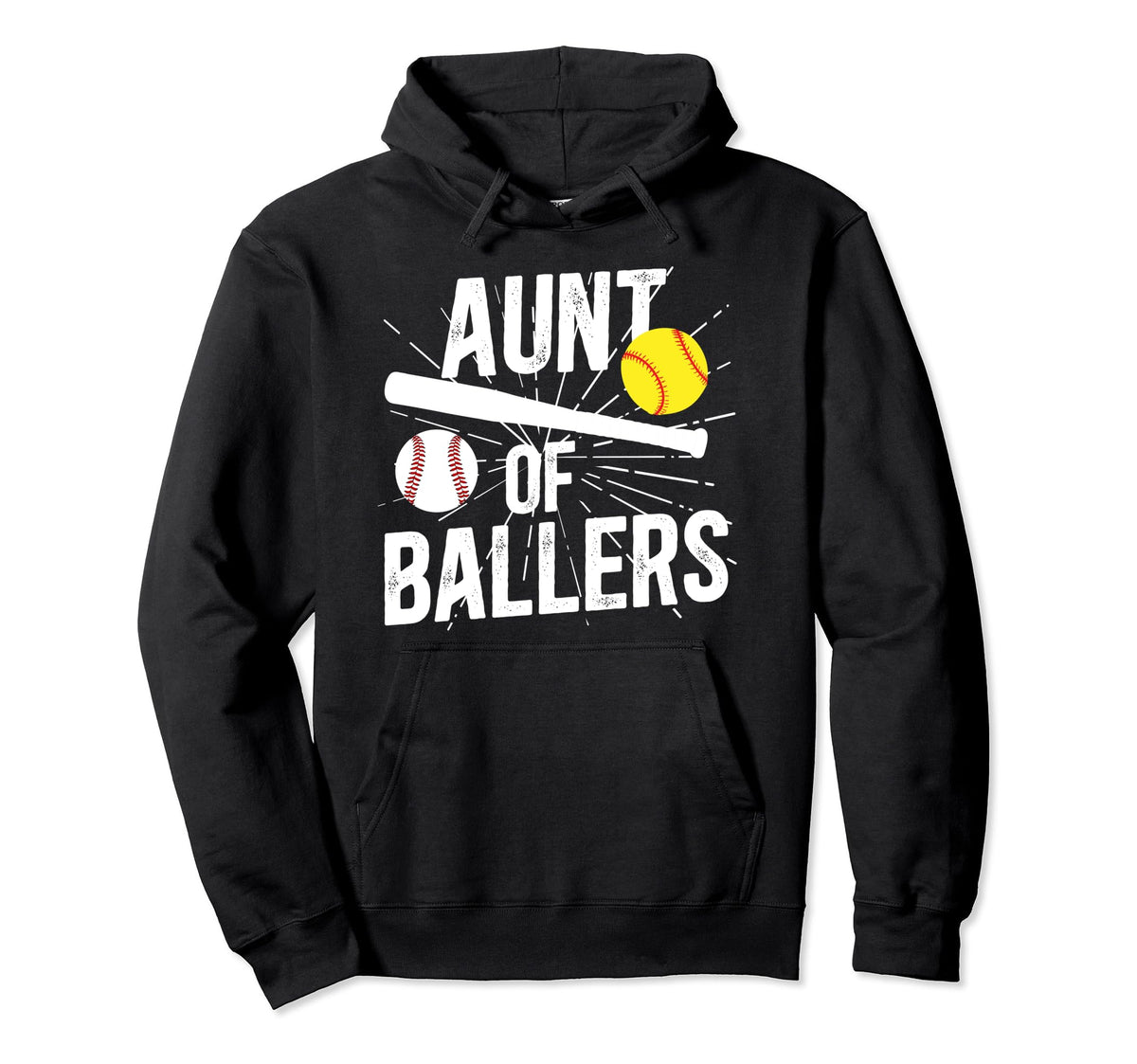 Aunt Ballers Proud Baseball Softball Hoodie - Fun Novelty Design Men Women
