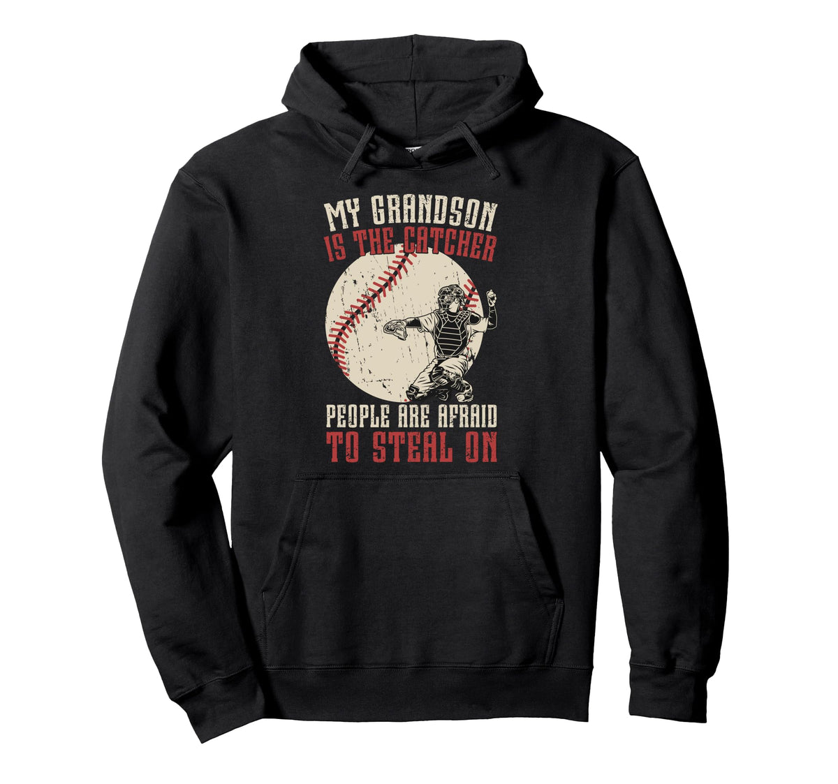 Baseball Catcher Grandpa Proud Hoodie - Casual Everyday Wear Unisex