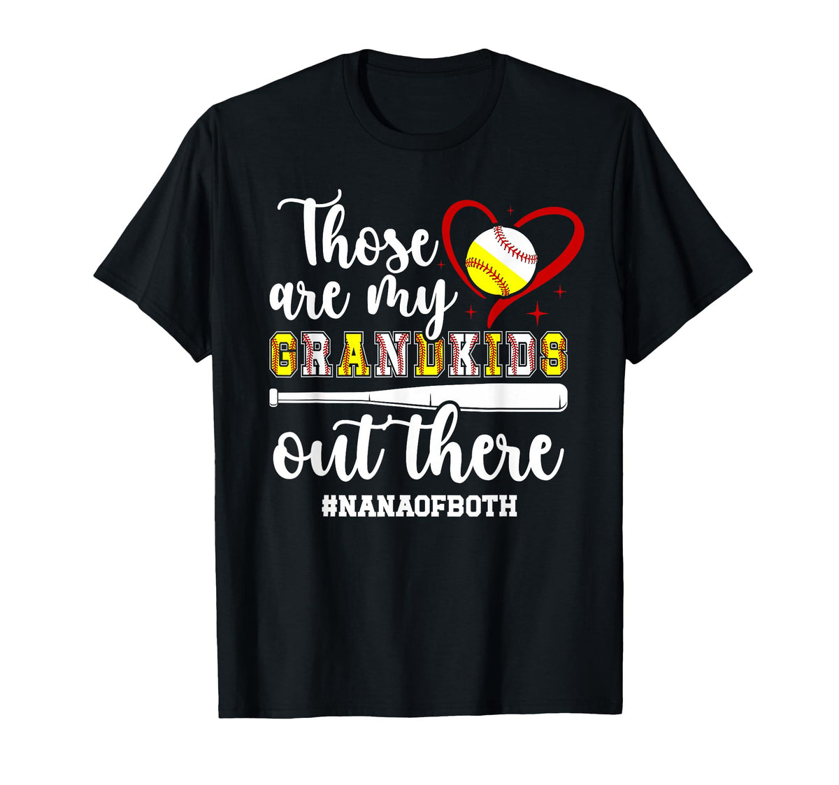 Proud Nana Both Baseball Softball Nana T-Shirt - Streetwear Style Unisex