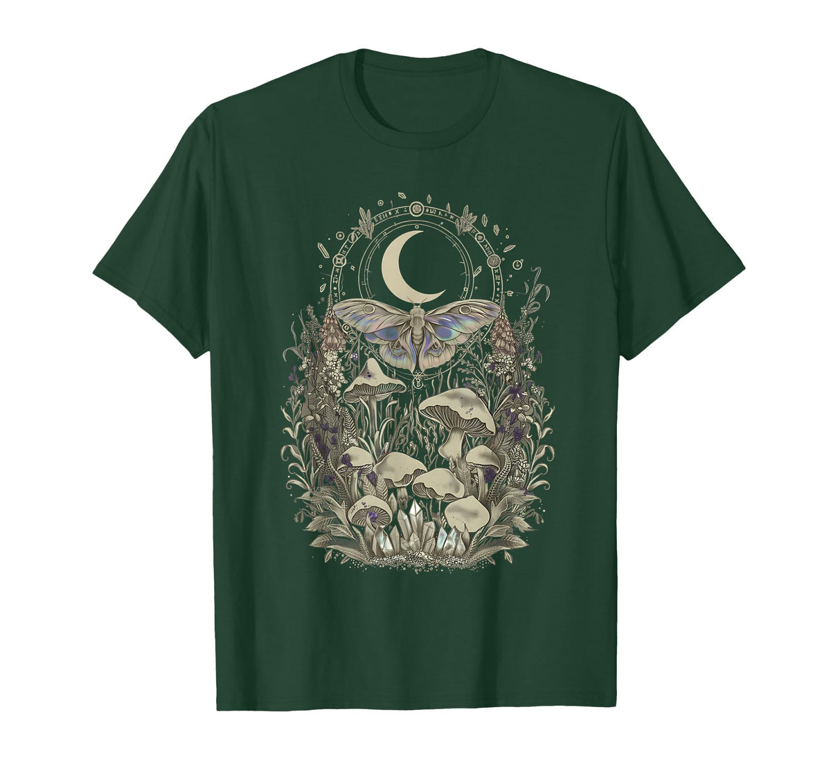 Grunge Y2K Fairy Core Mushroom Moth T-Shirt - Streetwear Style Men Women