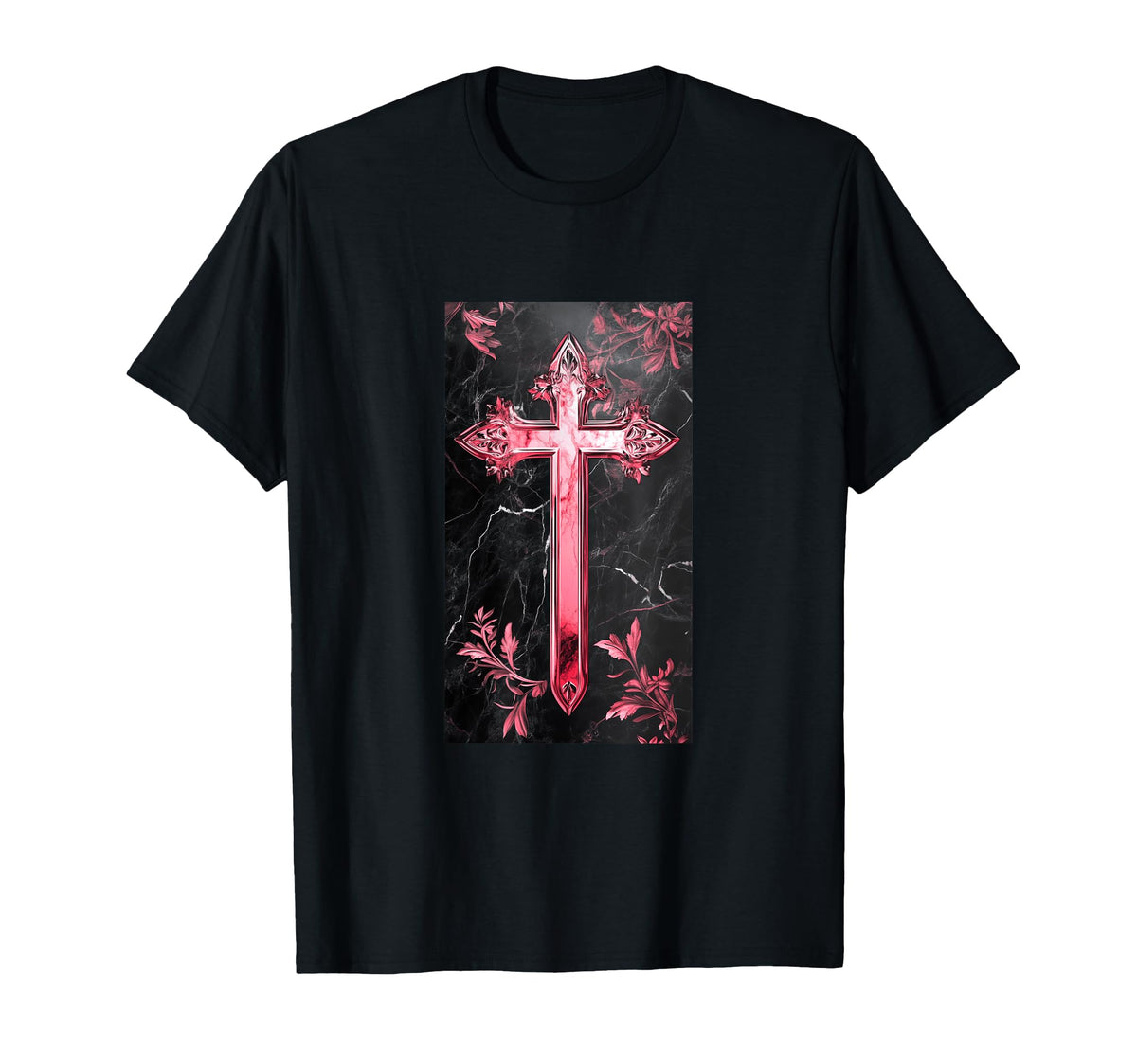 Gothic Cross Grunge Aesthetic Y2K T-Shirt - Streetwear Style for Adults