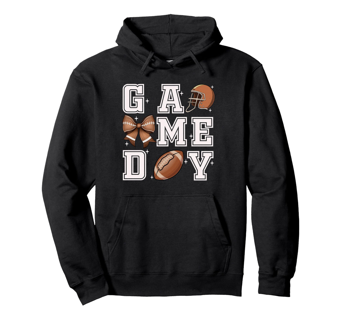 Football Coquette Bow Gameday Cheer Mom Hoodie - Novelty Apparel Unisex