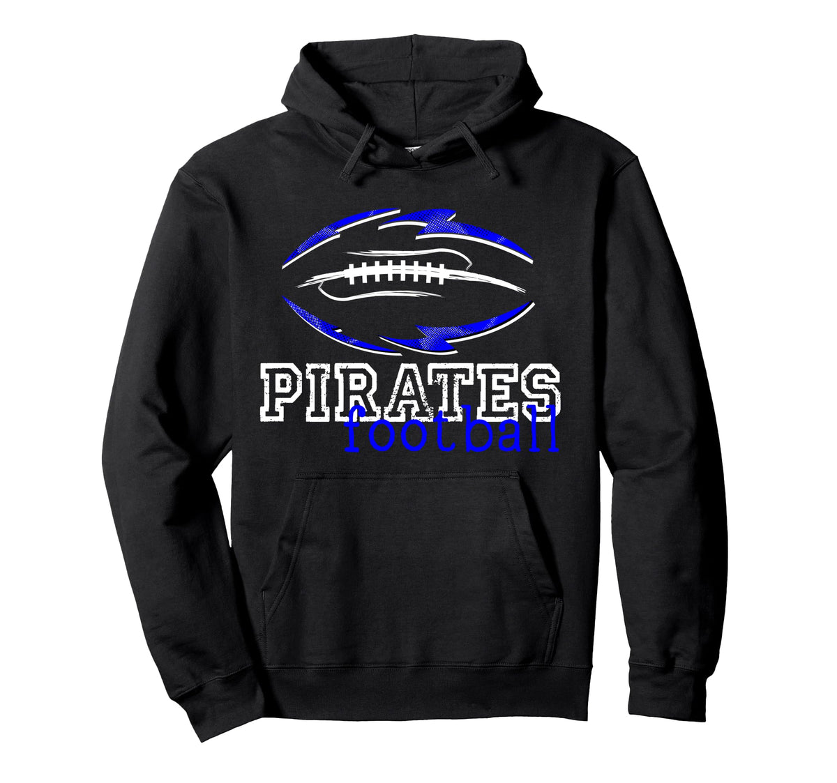Pirates Football School Spirit Game Day Hoodie - Unique Graphic for Adults