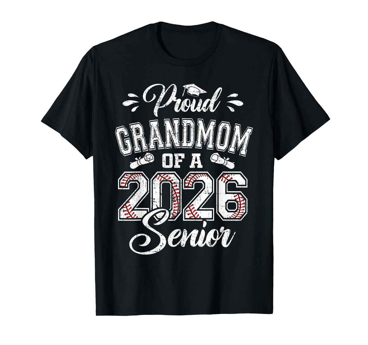 Proud Grandmom 2026 Senior Baseball T-Shirt - Trendy Graphic for Adults