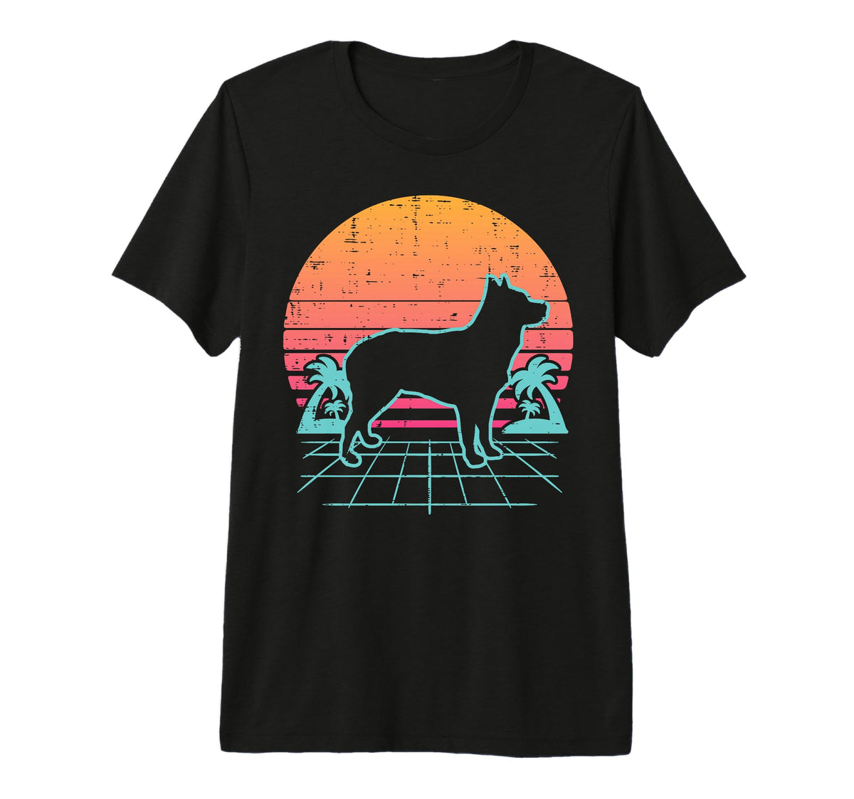 Heeler Vaporwave Aesthetic Animal T-Shirt - Streetwear Style for Adults