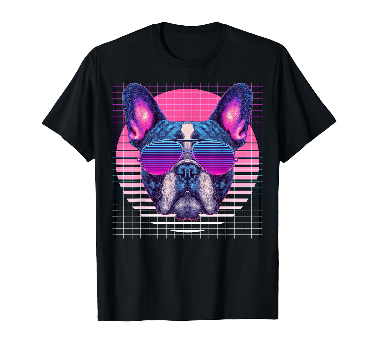 French Bulldog Sunglasses Dog T-Shirt - Minimalist Print Men Women
