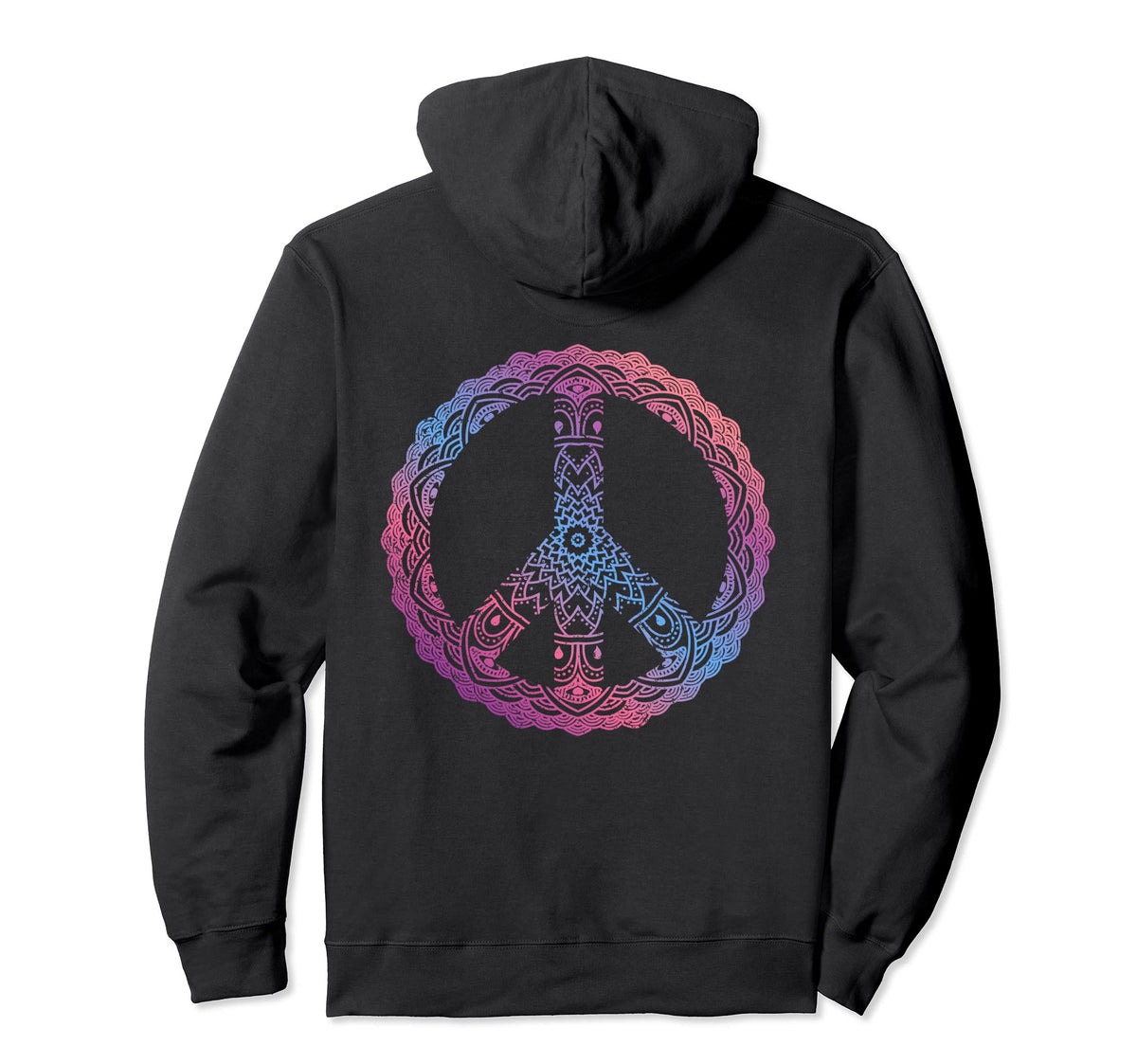 Purple Boho Yoga Ornate Mandala Peace Hoodie - Minimalist Print Men Women