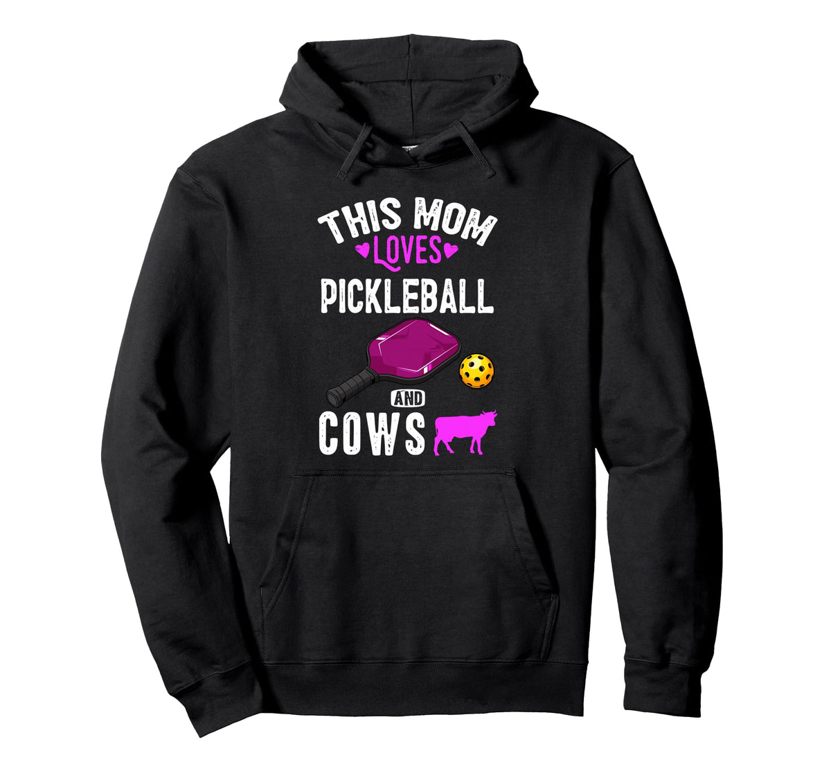 Her Funny Mom Pickleball And Cows Lover Hoodie - Graphic Print Men Women