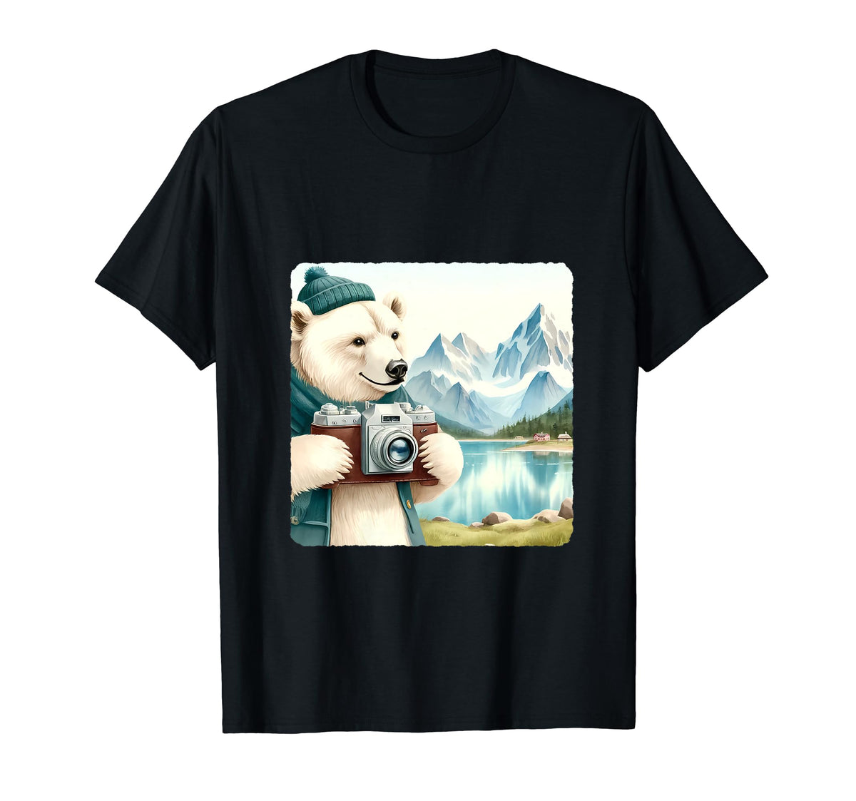 Ice Bear Photographs Mountain T-Shirt - Casual Everyday Wear Men Women