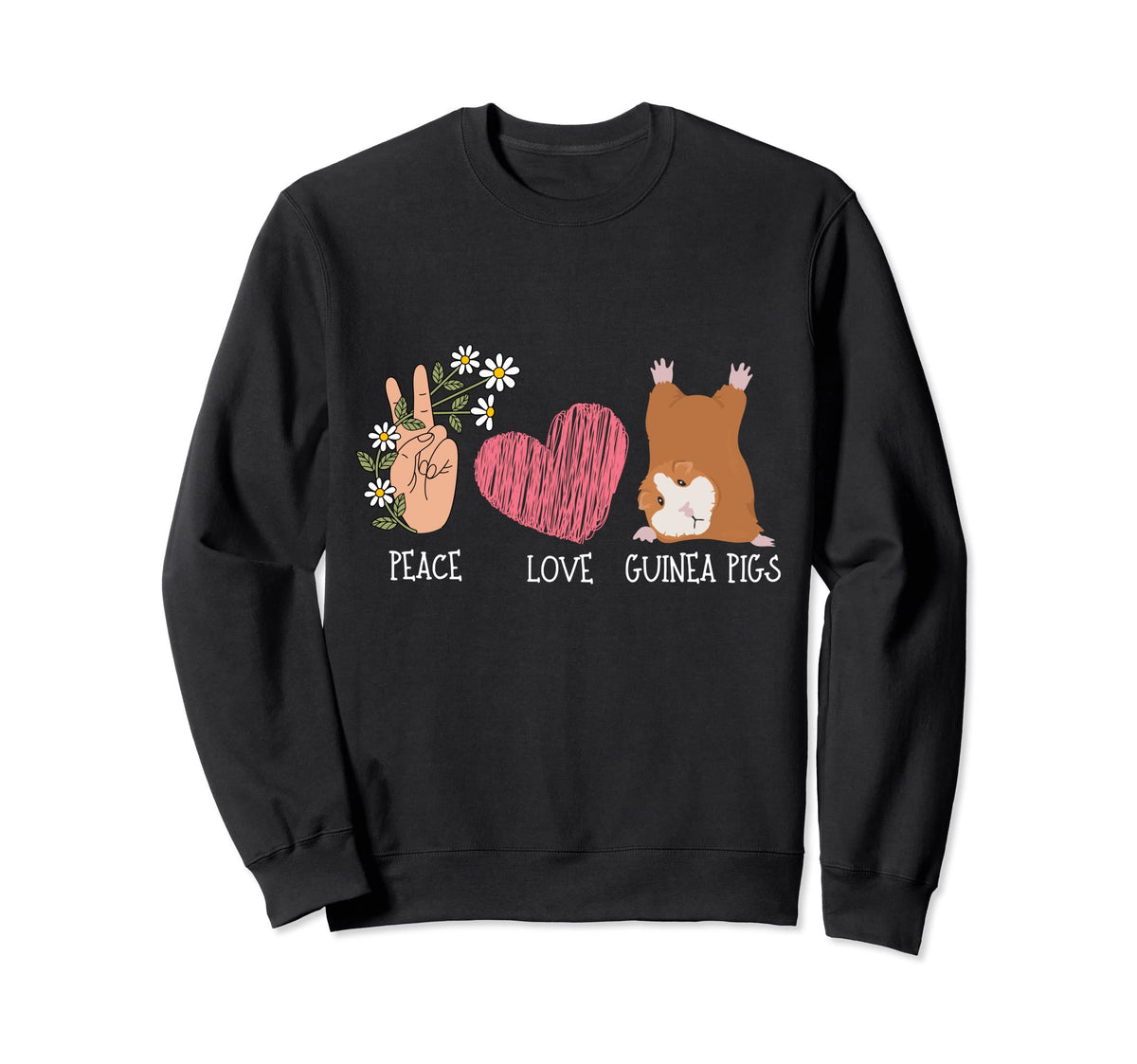 Peace Love Guinea Pigs Gifts Guinea Hoodie - Fun Novelty Design for Adults