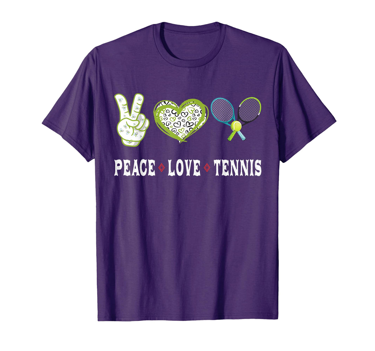 Tennis Lovers Player Fans Peace Love T-Shirt - Minimalist Print Men Women