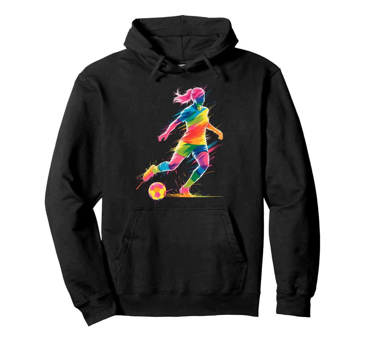 Colorful Funny Soccer Fan Dad Mom Game Day Hoodie - Graphic Print Unisex