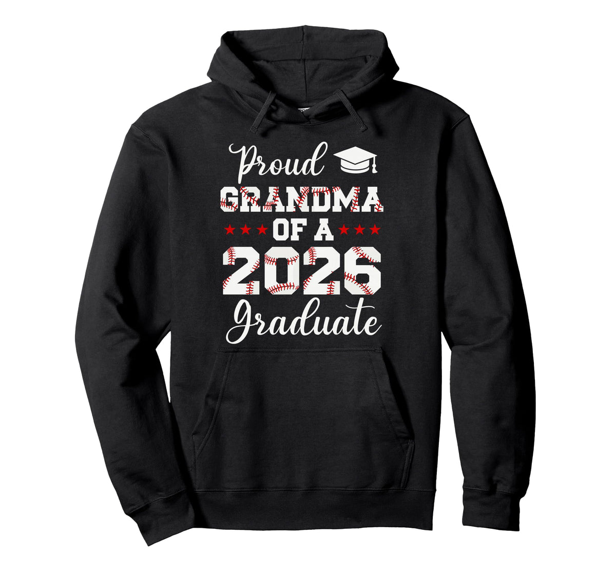 Proud Grandma 2026 Senior Baseball Hoodie - Trendy Graphic Men Women