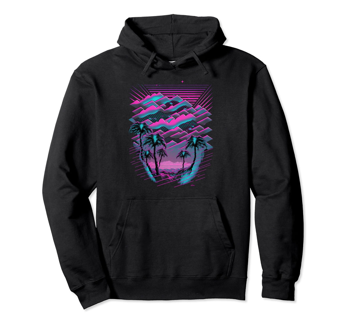 Vaporwave Aesthetic Psychedelic Beach City Hoodie - Streetwear Style Unisex