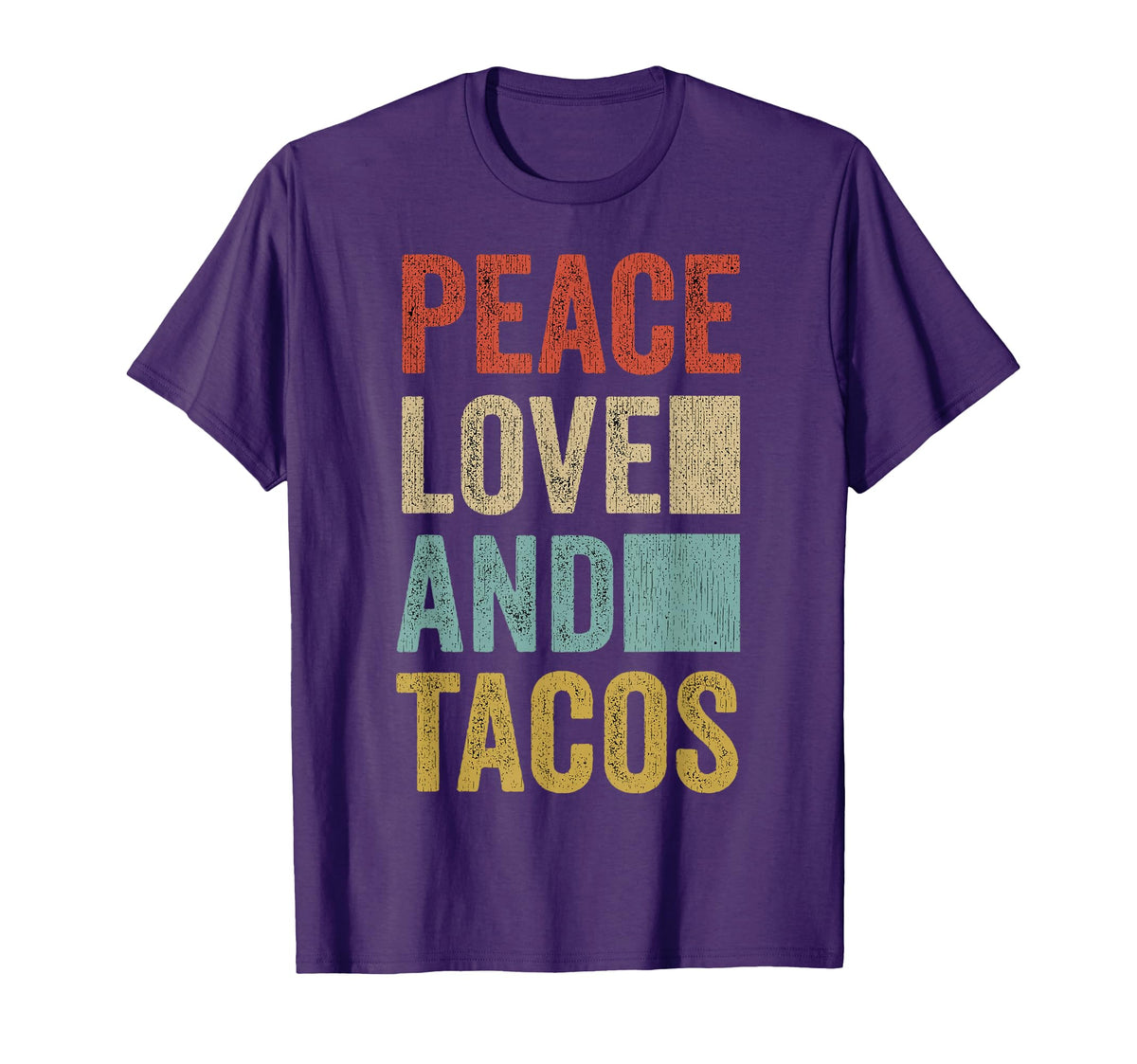 Peace Love Tacos Mexican Food Funny Taco T-Shirt - Graphic Print Unisex