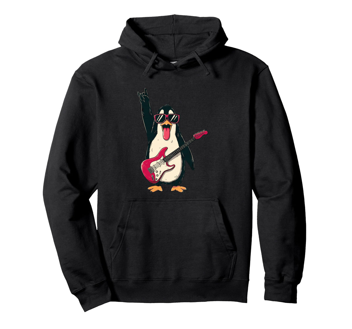 Rockstar Penguin Sunglasses Hoodie - Casual Everyday Wear Men Women