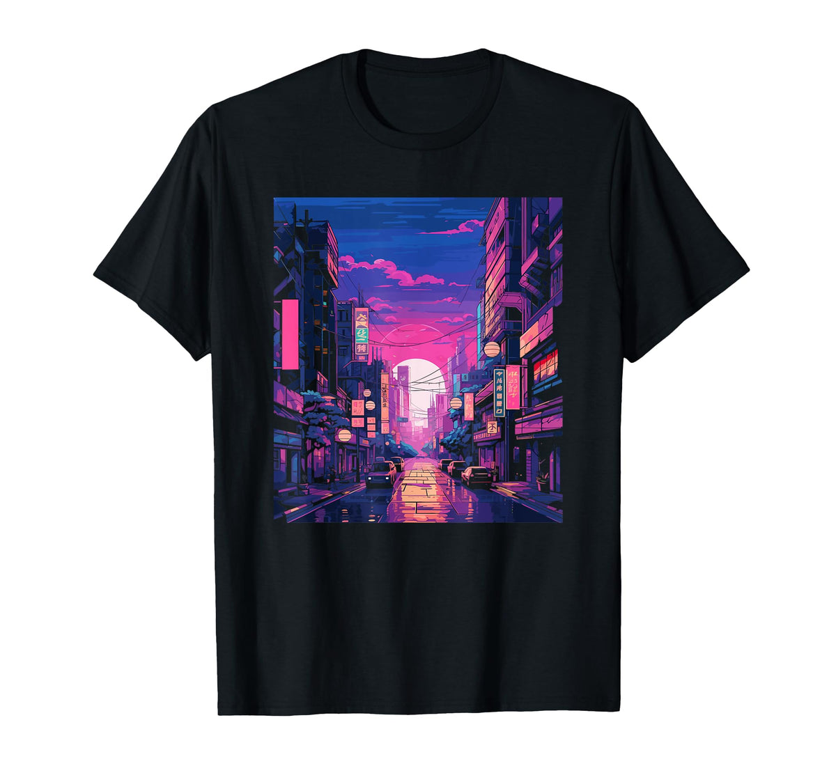 80S Japanese Aesthetics Vaporwave Kanji T-Shirt - Trendy Graphic Men Women